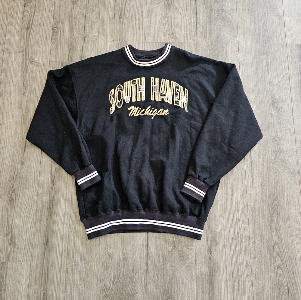 Vintage South Haven Michigan Crewneck Sweater Mens Size Large